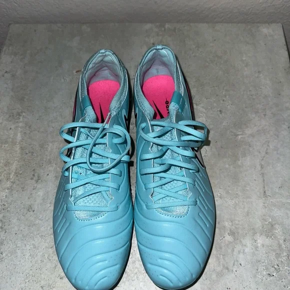 Nike Tiempo Athletic Cleats - Light Blue and Pink